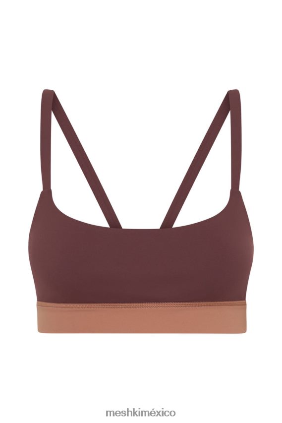 Meshki Bralette deportivo de dos tonos Nickie caoba/bronceado ropa H48F8H1064