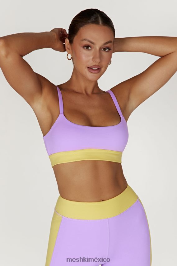 Meshki Bralette deportivo de dos tonos Nickie lila/amarillo ropa H48F8H1059