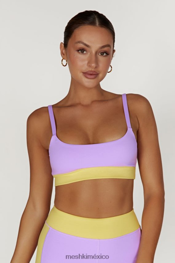 Meshki Bralette deportivo de dos tonos Nickie lila/amarillo ropa H48F8H1059