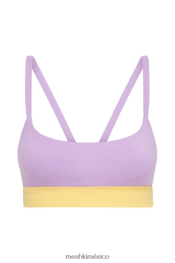 Meshki Bralette deportivo de dos tonos Nickie lila/amarillo ropa H48F8H1059