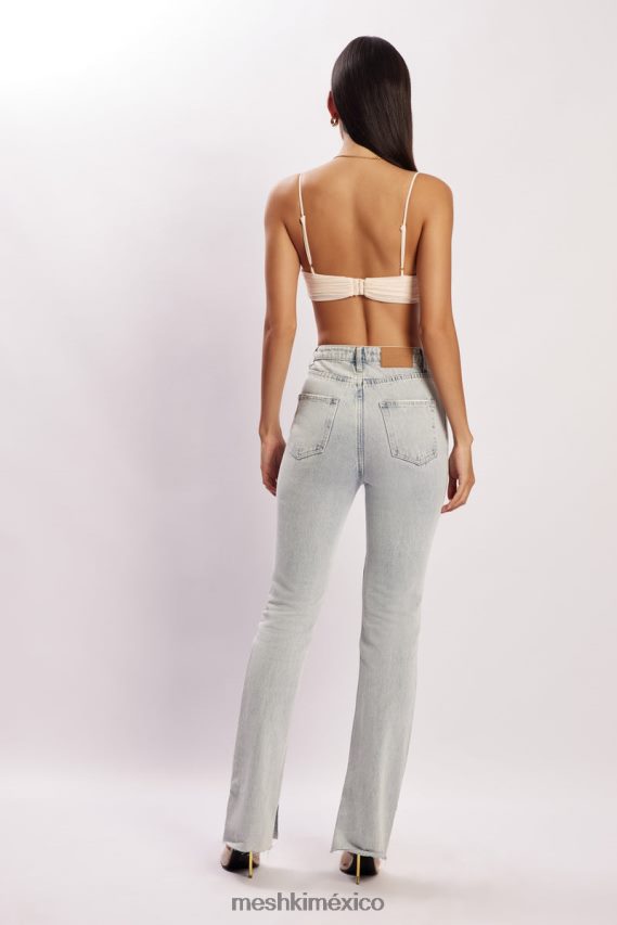 Meshki bralette con copa fruncida de malla tessa crema ropa H48F8H1207