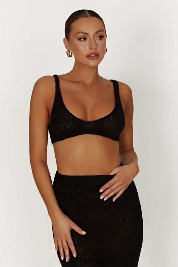 Meshki bralette de punto maría negro ropa H48F8H891