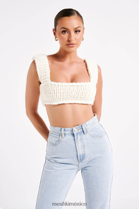 Meshki bralette de punto ninetta Marfil ropa H48F8H760