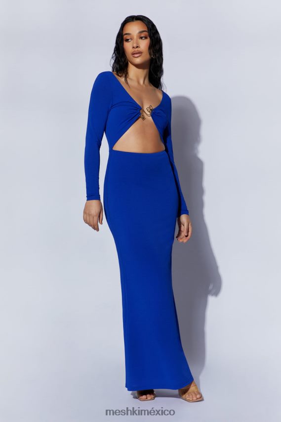 Meshki Vestido largo con aberturas y herrajes de Mehlika azul persa ropa H48F8H620