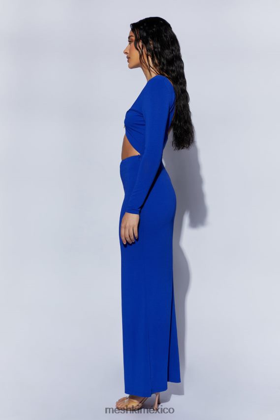 Meshki Vestido largo con aberturas y herrajes de Mehlika azul persa ropa H48F8H620