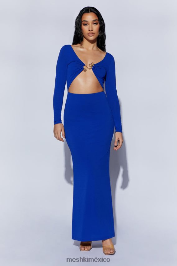 Meshki Vestido largo con aberturas y herrajes de Mehlika azul persa ropa H48F8H620