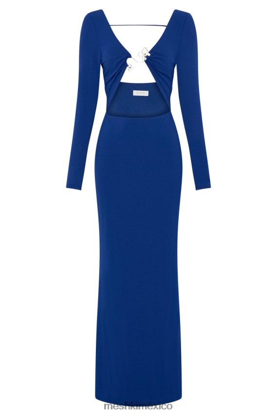 Meshki Vestido largo con aberturas y herrajes de Mehlika azul persa ropa H48F8H620