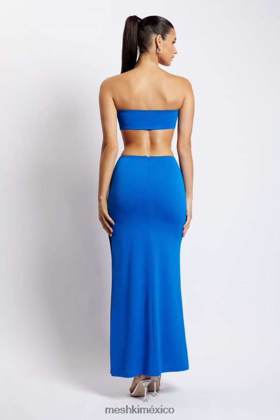 Meshki Vestido largo sin tirantes Marissa con lazo en la cintura azul cobalto ropa H48F8H667