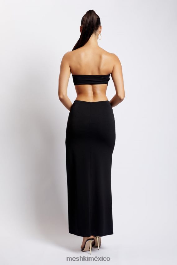 Meshki Vestido largo sin tirantes Marissa con lazo en la cintura negro ropa H48F8H648