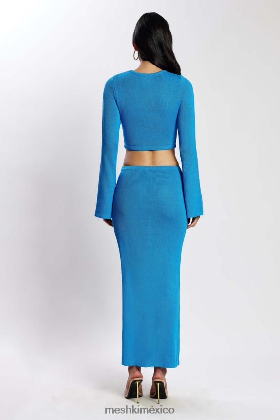Meshki vestido de punto con mangas acampanadas Anna azul celeste ropa H48F8H748