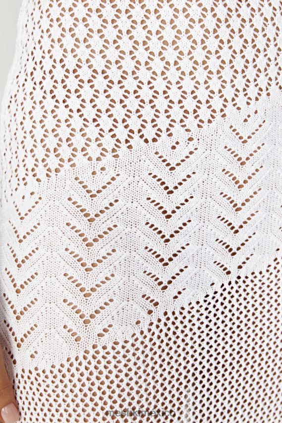 Meshki vestido jody de hilo mixto asimétrico blanco ropa H48F8H457