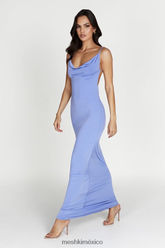 Meshki vestido largo Darcy con escote vuelto y espalda escotada lavanda ropa H48F8H589