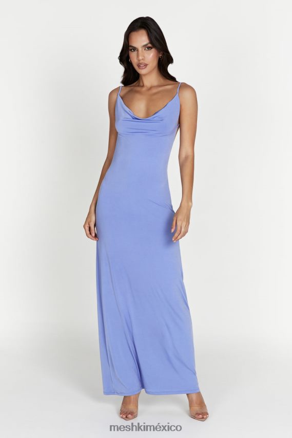 Meshki vestido largo Darcy con escote vuelto y espalda escotada lavanda ropa H48F8H589