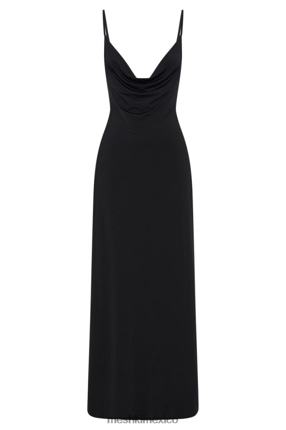 Meshki vestido largo Darcy con escote vuelto y espalda escotada negro ropa H48F8H372