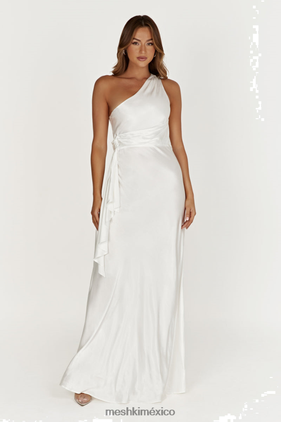 Meshki vestido largo calliope con un hombro descubierto blanco ropa H48F8H419
