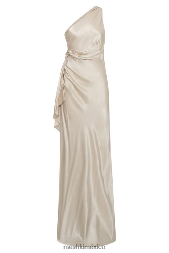 Meshki vestido largo calliope con un hombro descubierto champán ropa H48F8H206