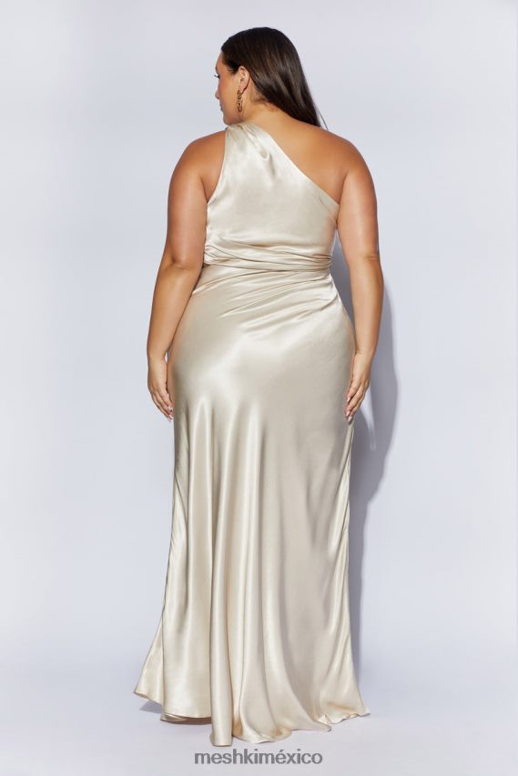 Meshki vestido largo calliope con un hombro descubierto champán ropa H48F8H206