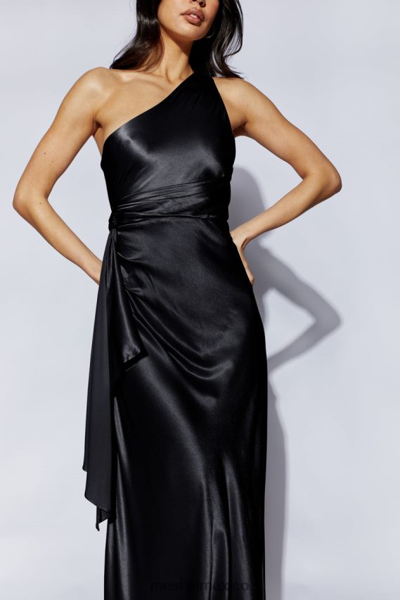 Meshki vestido largo calliope con un hombro descubierto negro ropa H48F8H353