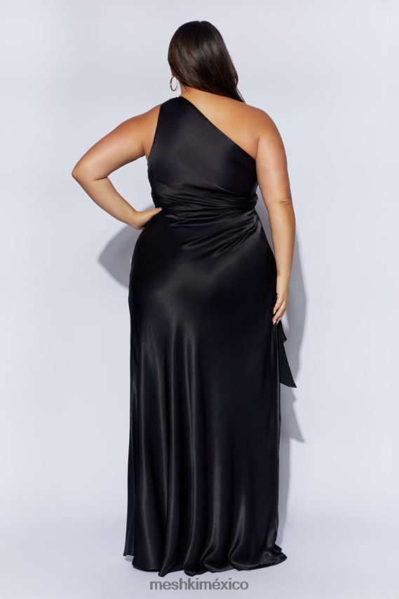 Meshki vestido largo calliope con un hombro descubierto negro ropa H48F8H353