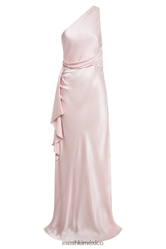 Meshki vestido largo calliope con un hombro descubierto rosa de cristal ropa H48F8H402