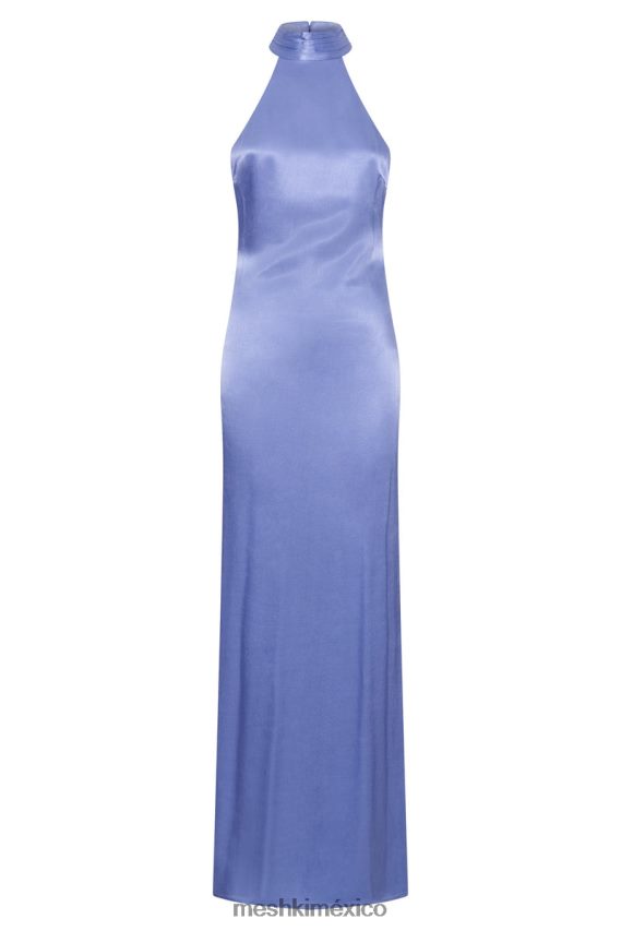 Meshki vestido largo claire de satén con espalda drapeada lavanda ropa H48F8H392