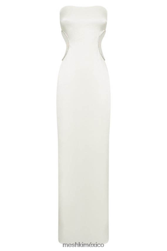 Meshki vestido largo con aberturas de strass Lawry blanco ropa H48F8H689