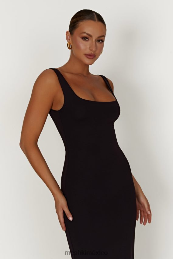Meshki vestido largo con cola de pez aubree negro ropa H48F8H453