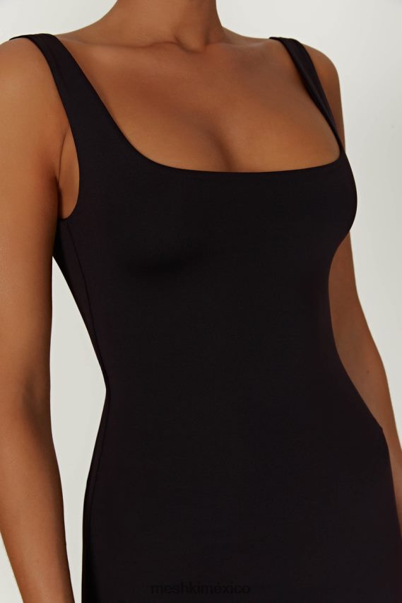 Meshki vestido largo con cola de pez aubree negro ropa H48F8H453