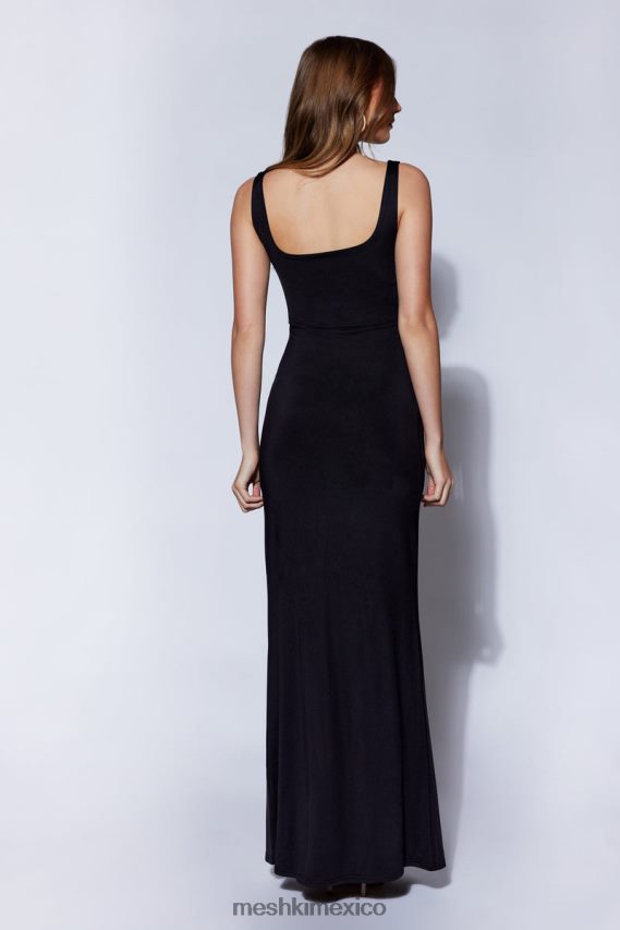 Meshki vestido largo con cola de pez aubree negro ropa H48F8H453