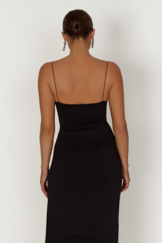 Meshki vestido largo con copas de nailon reciclado addison negro ropa H48F8H387