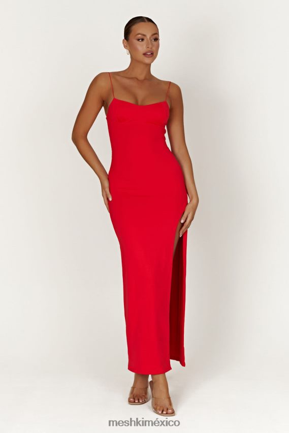 Meshki vestido largo con copas de nailon reciclado addison rojo ropa H48F8H410