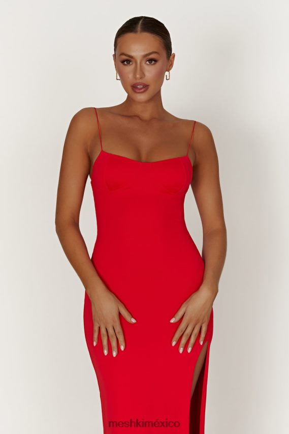 Meshki vestido largo con copas de nailon reciclado addison rojo ropa H48F8H410
