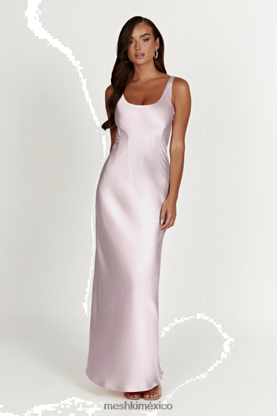 Meshki vestido largo con corsé arora rosa de cristal ropa H48F8H366