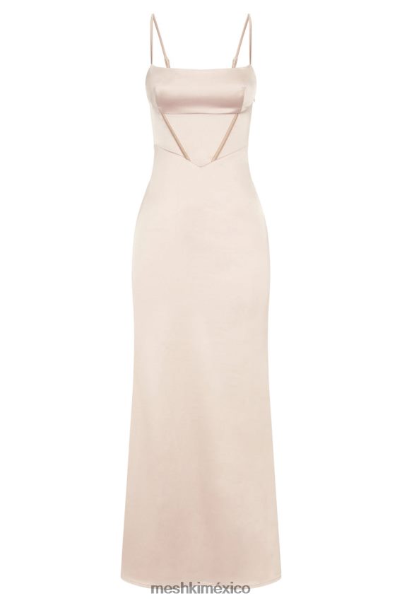 Meshki vestido largo con corsé desirie champán ropa H48F8H471
