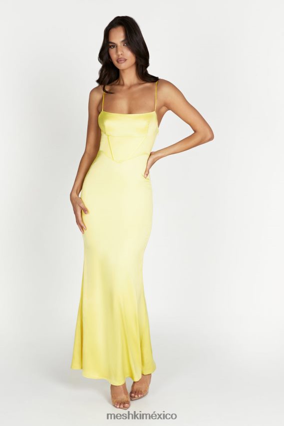 Meshki vestido largo con corsé desirie limón ropa H48F8H484