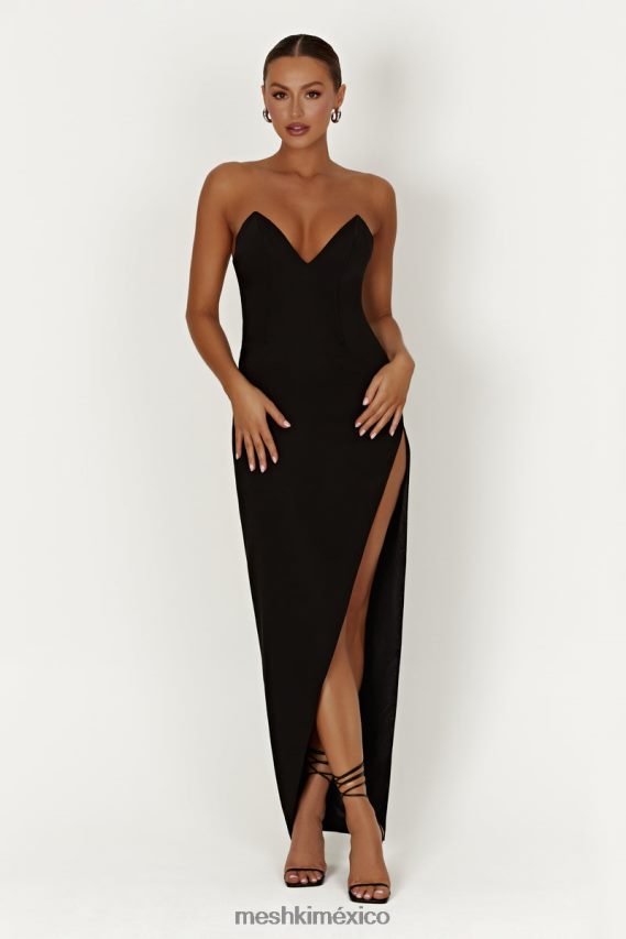 Meshki vestido largo con corsé en punta Natasha negro ropa H48F8H269