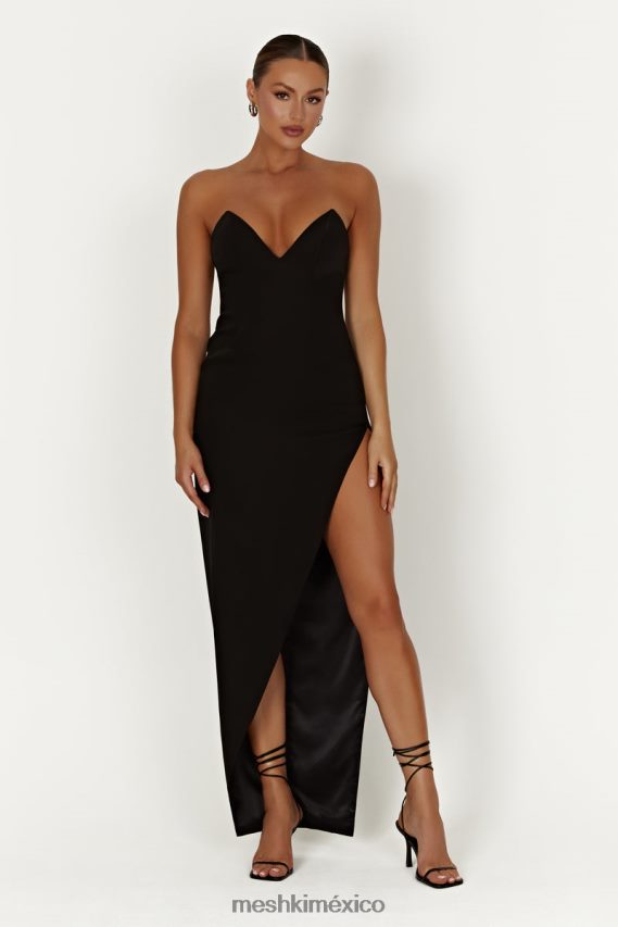 Meshki vestido largo con corsé en punta Natasha negro ropa H48F8H269