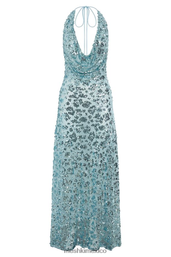 Meshki vestido largo con lentejuelas y escote pronunciado nicola azul pálido ropa H48F8H583