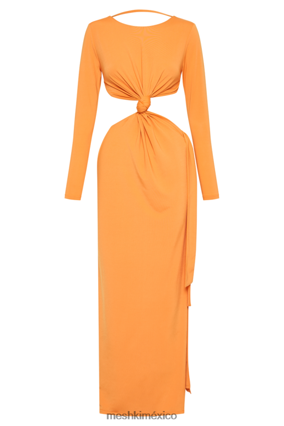 Meshki vestido largo con nudo ceñido kiandra naranja ropa H48F8H289