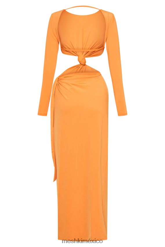 Meshki vestido largo con nudo ceñido kiandra naranja ropa H48F8H289