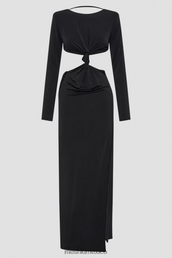 Meshki vestido largo con nudo ceñido kiandra negro ropa H48F8H271