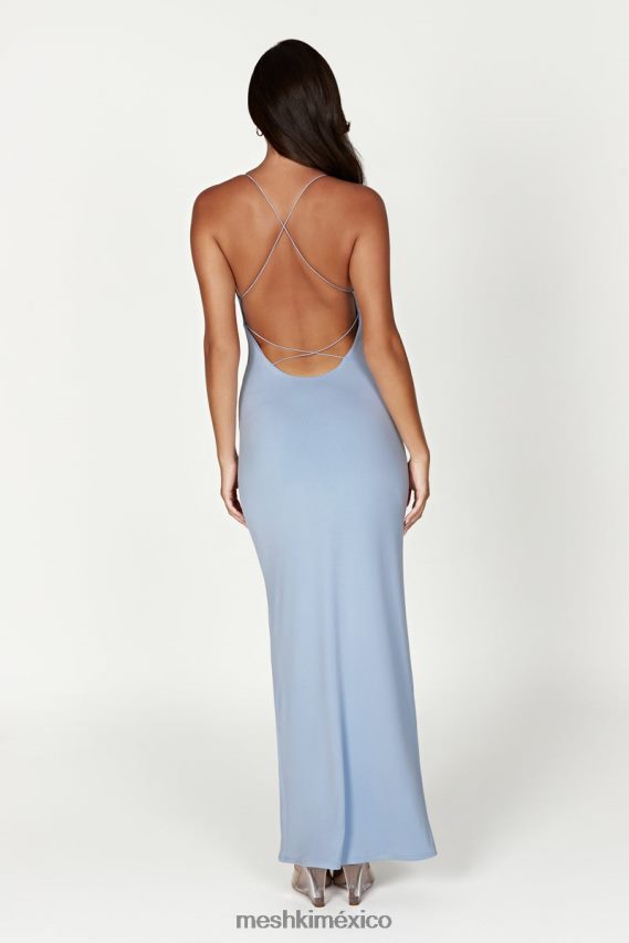 Meshki vestido largo con retorcido sinead azul pálido ropa H48F8H337