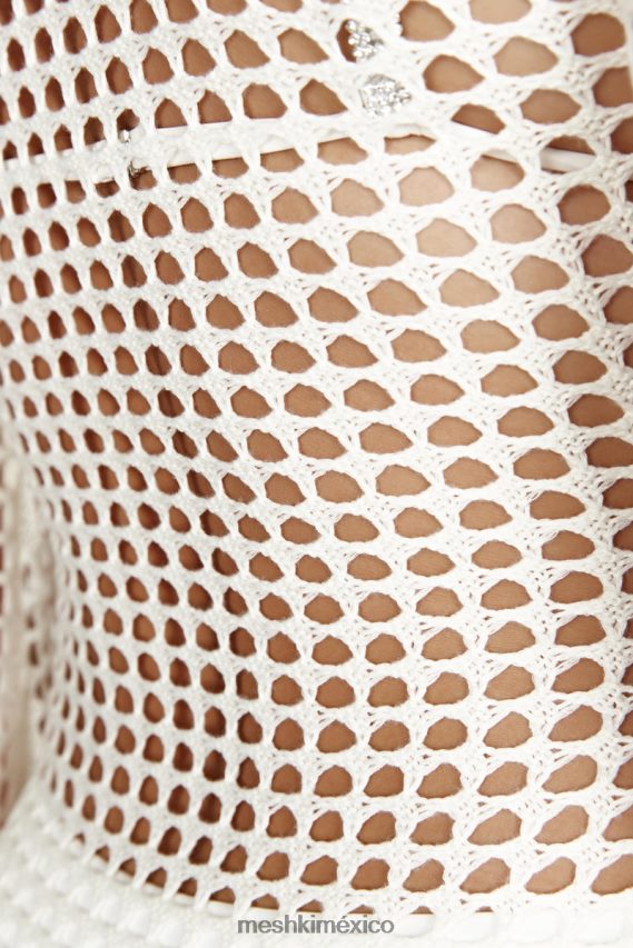 Meshki vestido largo de croché de manga larga de Murphy blanco ropa H48F8H500