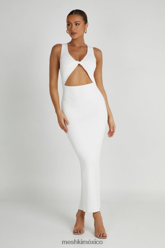 Meshki vestido largo de punto kaesha blanco ropa H48F8H227