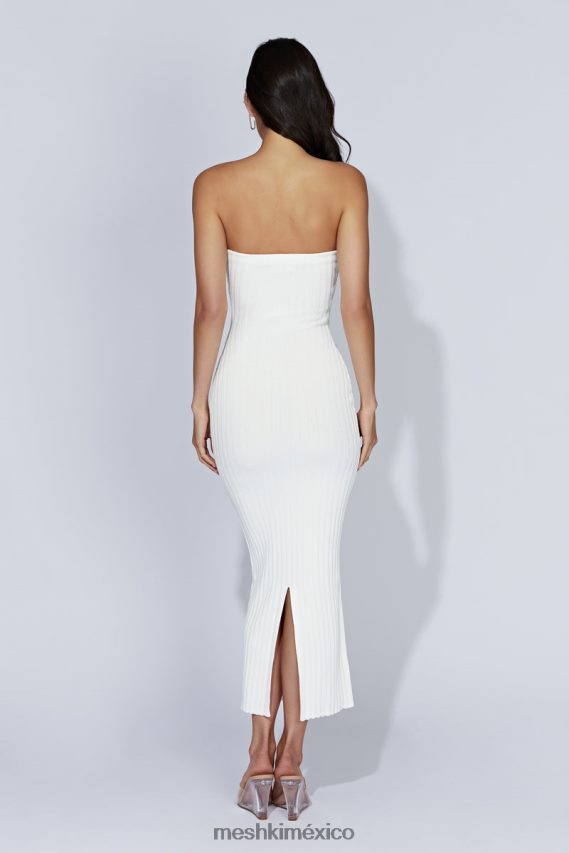 Meshki vestido largo de punto sin tirantes imani blanco ropa H48F8H632