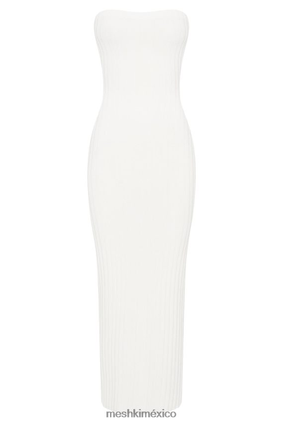 Meshki vestido largo de punto sin tirantes imani blanco ropa H48F8H632