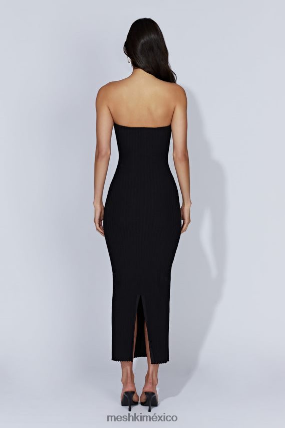 Meshki vestido largo de punto sin tirantes imani negro ropa H48F8H645