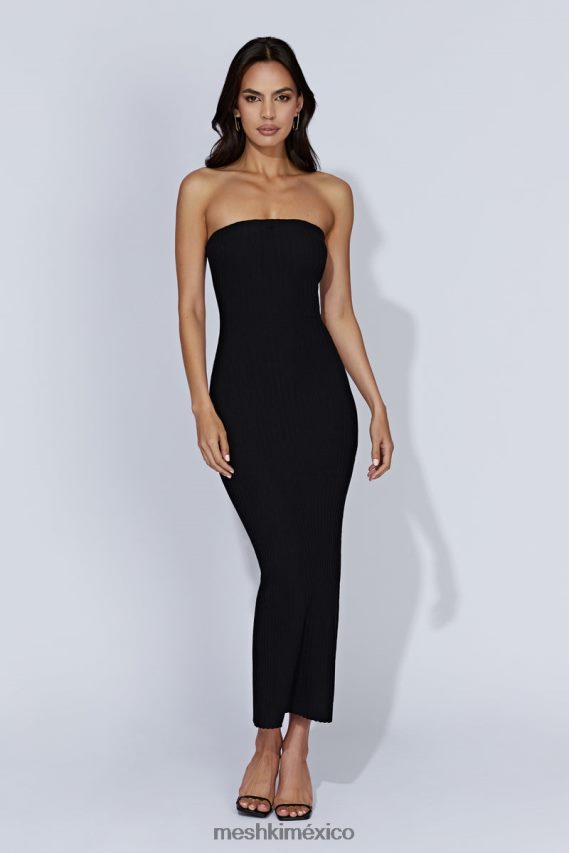 Meshki vestido largo de punto sin tirantes imani negro ropa H48F8H645