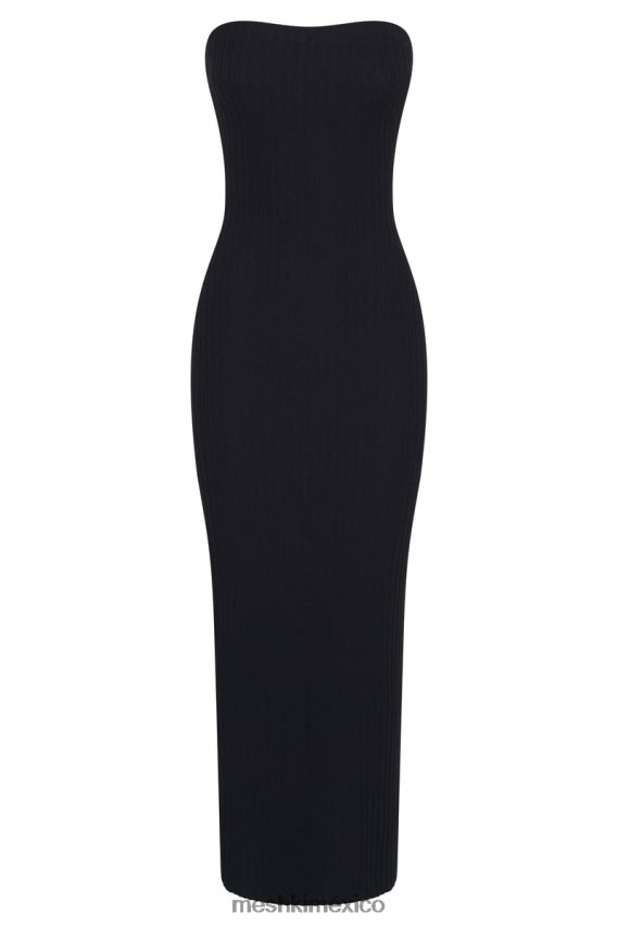 Meshki vestido largo de punto sin tirantes imani negro ropa H48F8H645