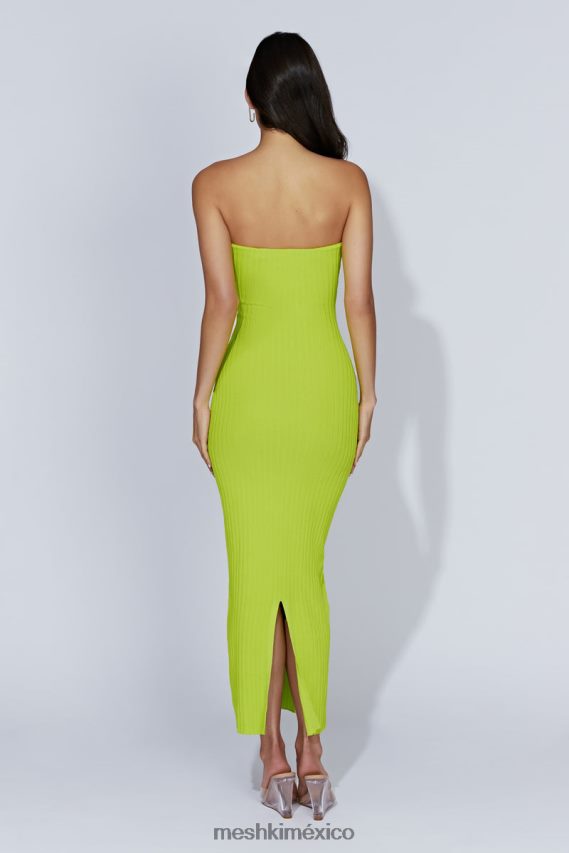 Meshki vestido largo de punto sin tirantes imani verde fresco ropa H48F8H660